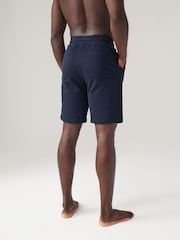 Navy Blue 100% Cotton Lightweight Joggers Shorts 2 Pack - Image 4 of 11
