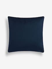 Navy Blue Zig Zag Cut Velvet 43 x 43cm Cushion - Image 3 of 4