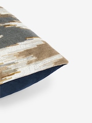 Navy Blue Zig Zag Cut Velvet 43 x 43cm Cushion - Image 4 of 4