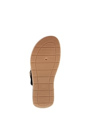 Pavers Black Touch Fasten Buckled Toe Post Sandals - Image 6 of 6