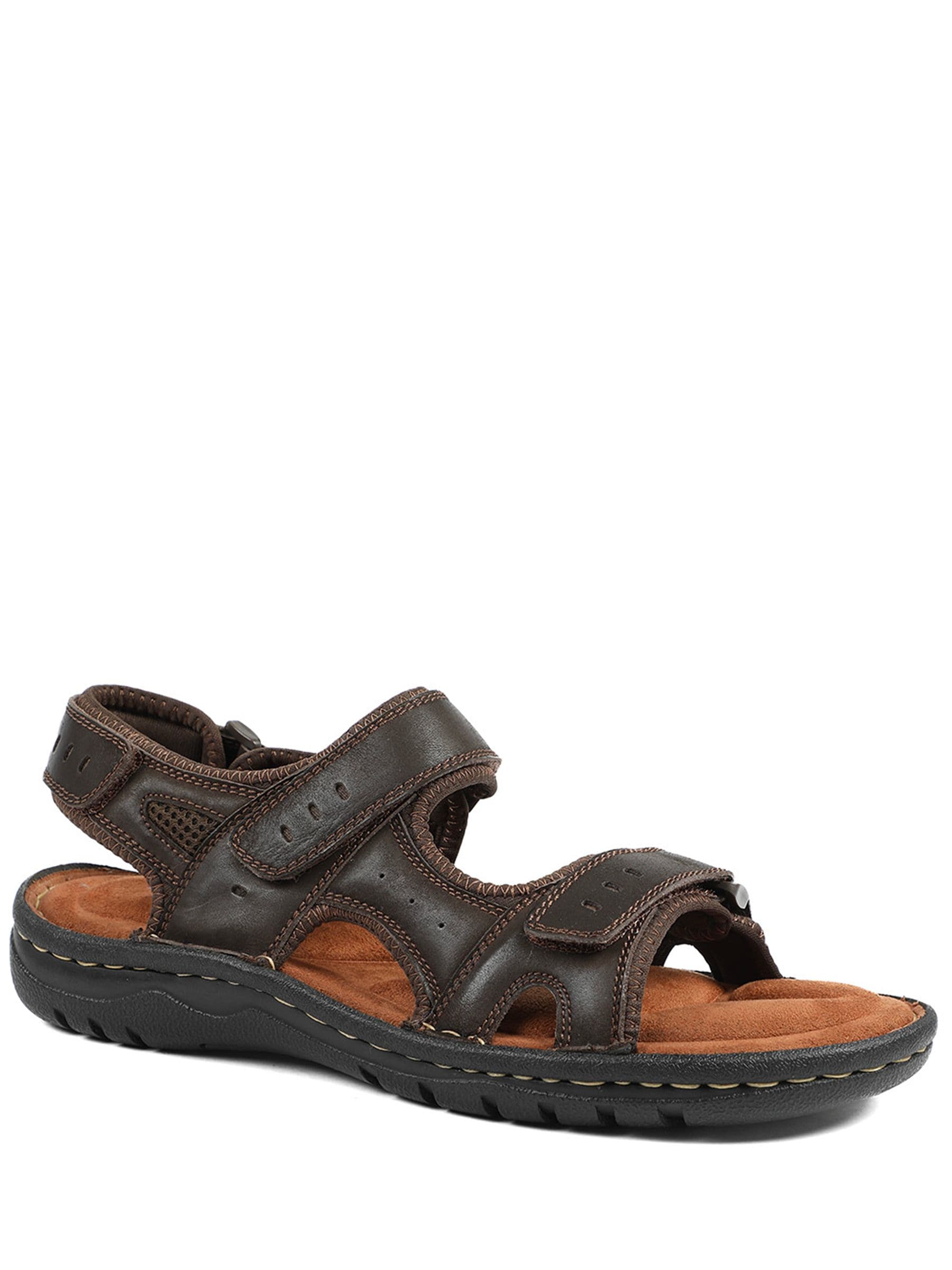 Buy Pavers Dark Brown Leather Dual Fit Sandals from Next USA