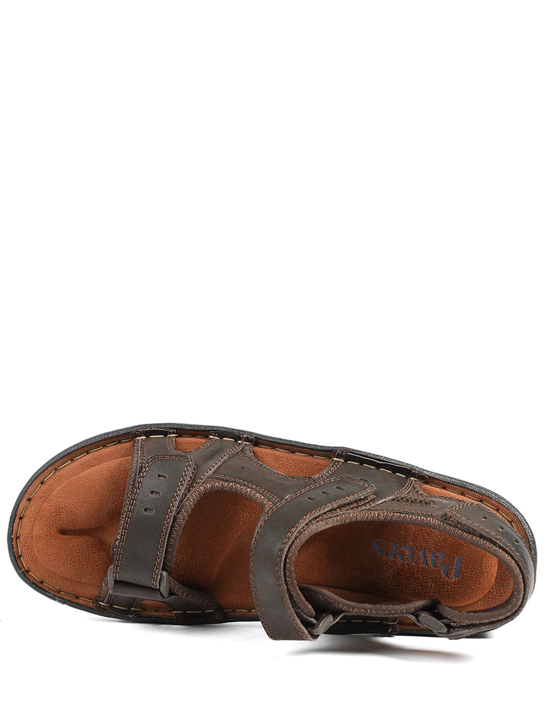 Buy Pavers Dark Brown Leather Dual Fit Sandals from Next USA