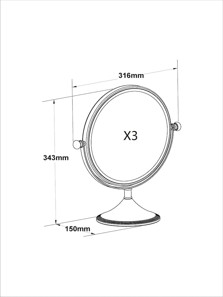 Круглое зеркало для туалетного столика Harlow 3x Magnification - Изображение 5 из 5