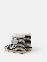 Accessorize Knitted Stripe Boot Slippers - Obraz 2 z 2