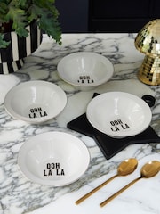 Rockett St George White Parisian Bistro Set of 4 Cereal Bowls - Image 1 of 12