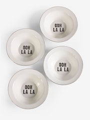 Rockett St George White Parisian Bistro Set of 4 Cereal Bowls - Image 10 of 12