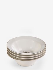 Rockett St George White Parisian Bistro Set of 4 Cereal Bowls - Image 12 of 12