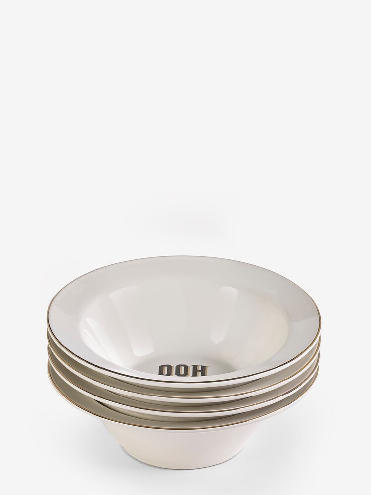 Rockett St George White Parisian Bistro Set of 4 Cereal Bowls - Image 12 of 12