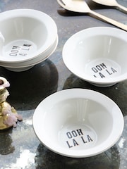 Rockett St George White Parisian Bistro Set of 4 Cereal Bowls - Image 2 of 12