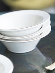 Rockett St George White Parisian Bistro Set of 4 Cereal Bowls - Image 6 of 12