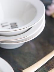 Rockett St George White Parisian Bistro Set of 4 Cereal Bowls - Image 8 of 12