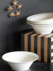 Rockett St George White Parisian Bistro Set of 4 Cereal Bowls - Image 9 of 12