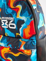 Orange Glitch Print Printed Backpack - Image 2 of 5