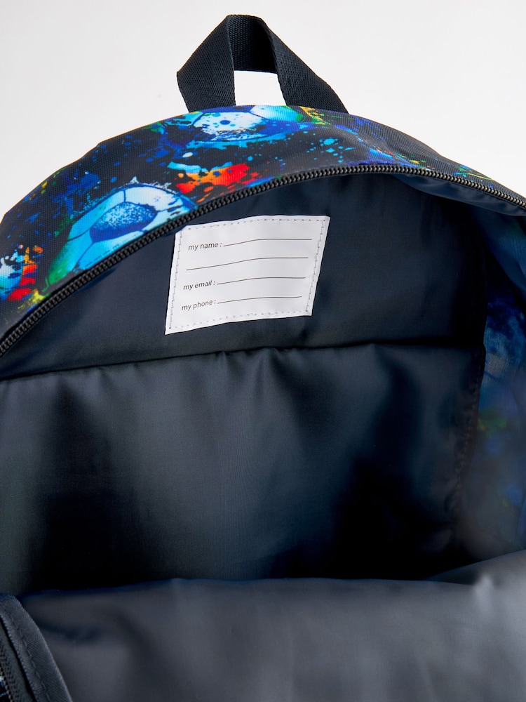 Football Print Printed Backpack - Image 4 of 4