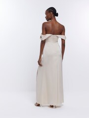 River Island Cream Bardot Bridesmaid Dress - Image 2 of 6