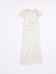 River Island Cream Bardot Bridesmaid Dress - Image 5 of 6