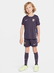 Nike Purple Blank Dri-FIT England Away Little Kids 3 Piece Football Kit - Image 1 of 15