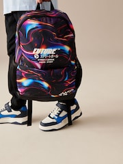 Purple Glitch Print Printed Backpack - Image 2 of 6