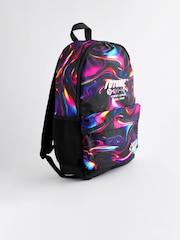 Purple Glitch Print Printed Backpack - Image 3 of 6