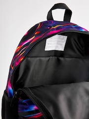 Purple Glitch Print Printed Backpack - Image 6 of 6