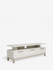 White Bronx Up to 65 inch, Floating Top Oak Effect Slim TV Unit - Image 6 of 9