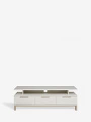 White Bronx Up to 65 inch, Floating Top Oak Effect Slim TV Unit - Image 8 of 9