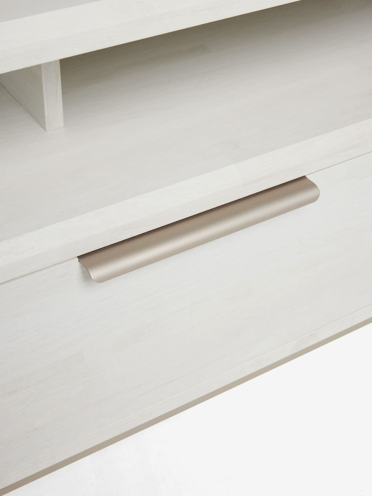 White Bronx Up to 65 inch, Floating Top Oak Effect Slim TV Unit - Image 9 of 9