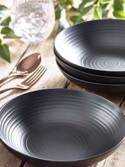 Black Bronx Set of 4 Pasta Bowls - Image 1 of 2