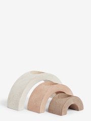 Set of 3 Natural Textured Arch Tealight Candle Holders - Image 5 of 7