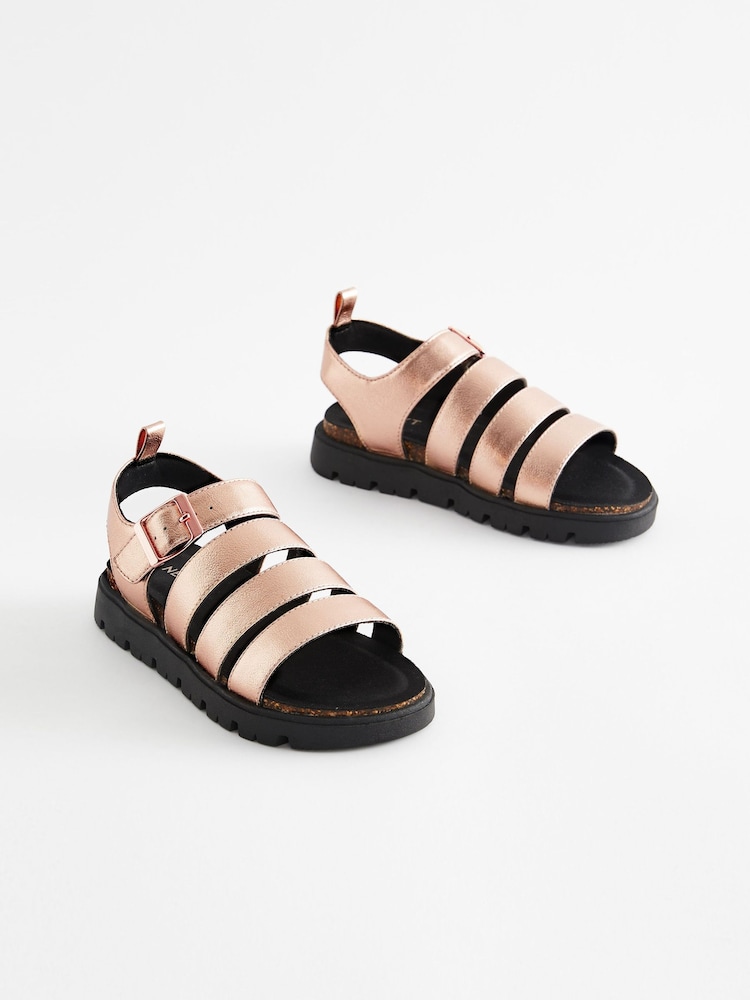 Rose Gold Chunky Corkbed Sandals - Image 1 of 5