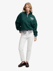 Superdry Green Country Club Appliqué Half Zip Jumper - Image 3 of 7