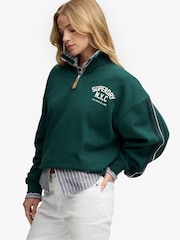 Superdry Green Country Club Appliqué Half Zip Jumper - Image 4 of 7