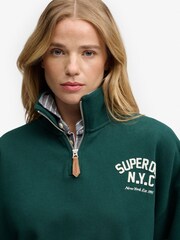 Superdry Green Country Club Appliqué Half Zip Jumper - Image 5 of 7