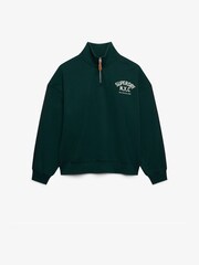 Superdry Green Country Club Appliqué Half Zip Jumper - Image 6 of 7