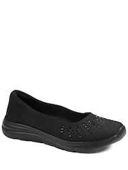 Pavers Black Wide Fit Memory Foam Sporty Pumps - Image 1 of 5