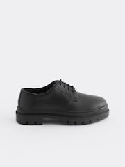Black Lace Up School Shoes - Image 2 of 4