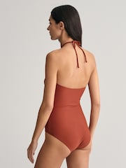 GANT Brown Halter Neck Swimsuit - Image 2 of 5