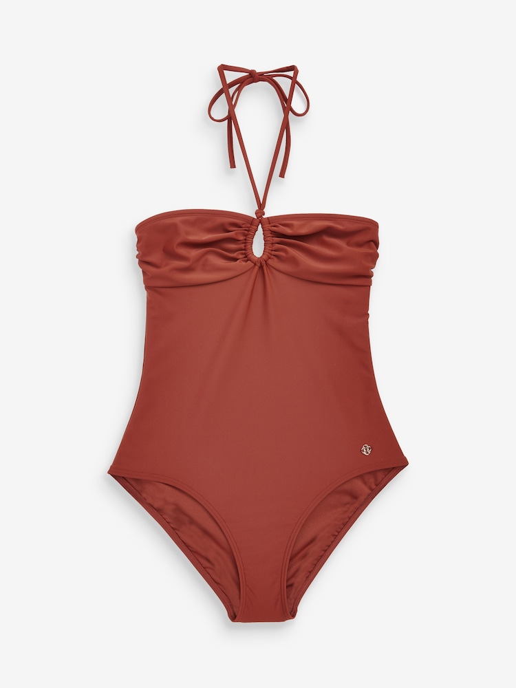 GANT Brown Halter Neck Swimsuit - Image 5 of 5