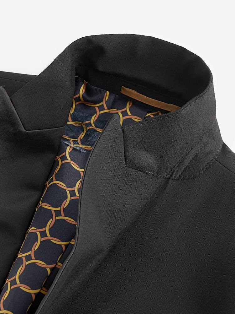 Black Skinny Fit Tuxedo Suit Jacket - Image 9 of 9