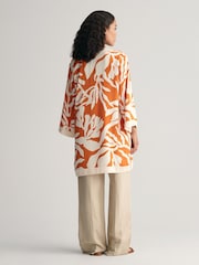 GANT Orange Magnolia Print Shirt Dress - Image 2 of 7