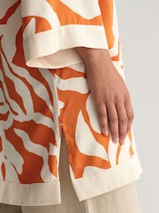 GANT Orange Magnolia Print Shirt Dress - Image 5 of 7