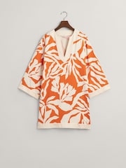 GANT Orange Magnolia Print Shirt Dress - Image 7 of 7
