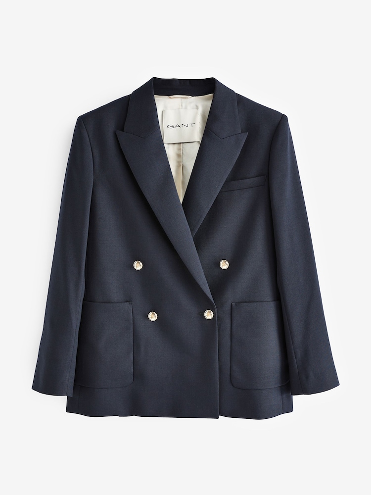 GANT Blue Regular Fit Club Blazer - Image 8 of 8