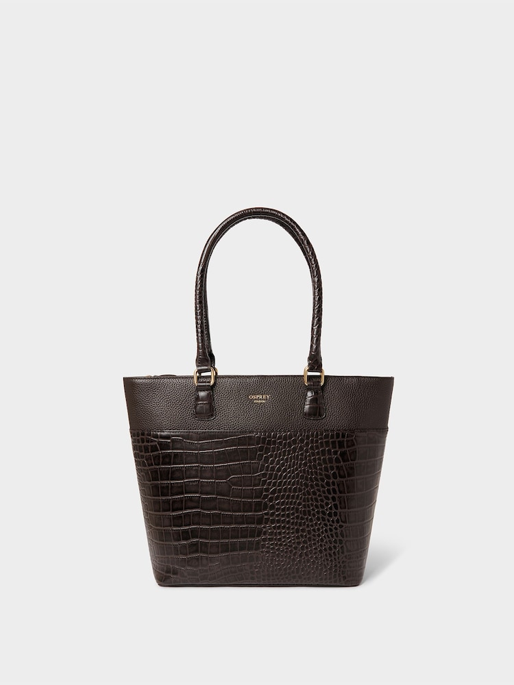 Osprey London Brown The Kellie Leather Tote Bag - Image 1 of 5 Osprey London Brown The Kellie Leather Tote Bag - Image 1 of 5