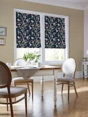 Laura Ashley Midnight Blue Summer Palace Made to Measure 100% Cotton Roman Blinds - Image 5 of 6