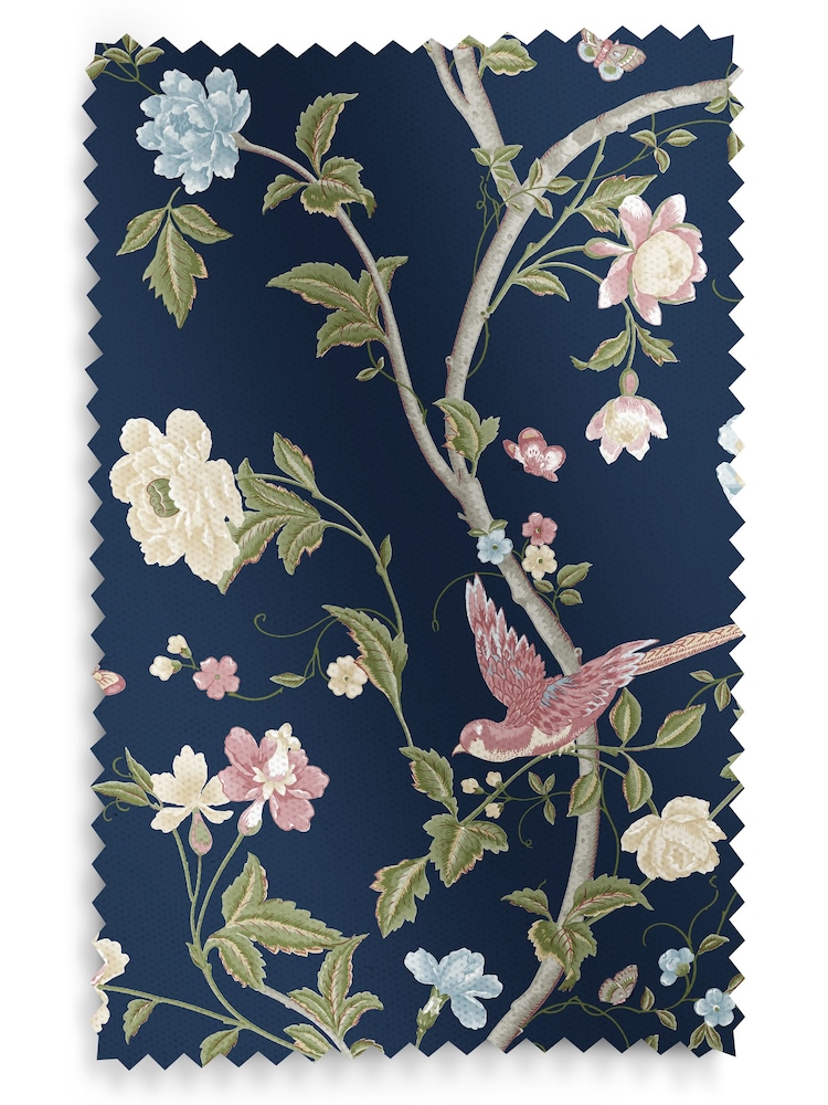 Laura Ashley Midnight Blue Summer Palace Made to Measure 100% Cotton Roman Blinds - Image 6 of 6