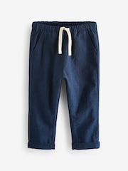 Marineblau/Hellbraun - Schlupfhosen aus Leinenmischung im 2er-Pack (3 Monate bis 7 Jahre) - Bild 2 von 5
