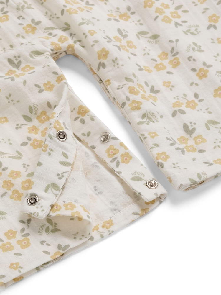 MORI Cream Floral Muslin Jumpsuit - Image 4 of 4 MORI Cream Floral Muslin Jumpsuit - Image 4 of 4