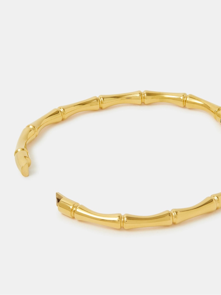 Accessorize Gold Tone Stainless Steel Bamboo Bangle - Image 2 of 2