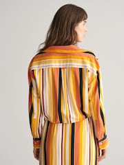 GANT Yellow Relaxed Fit Striped Tie Band Shirt - Image 2 of 8